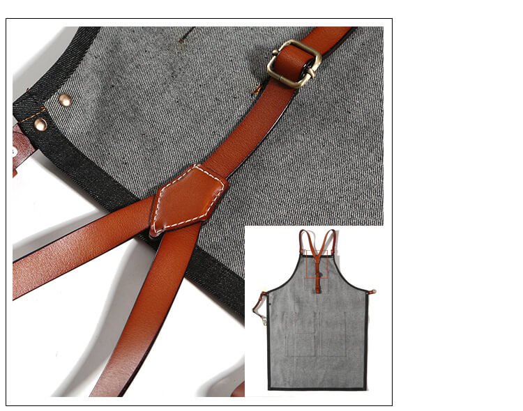 Denim hairstylist apron coffee maker milk tea barber shop flower art manicure restaurant work apron - Image 4