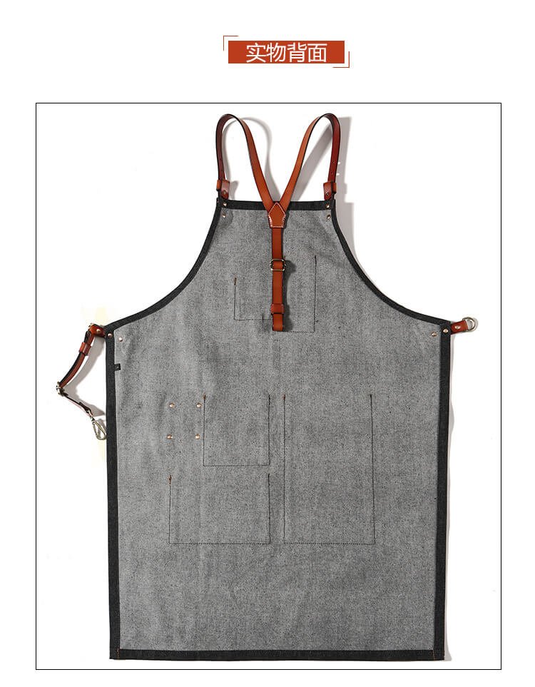 Denim hairstylist apron coffee maker milk tea barber shop flower art manicure restaurant work apron - Image 6