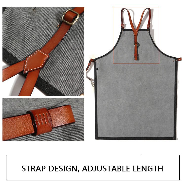 Denim hairstylist apron coffee maker milk tea barber shop flower art manicure restaurant work apron - Image 8