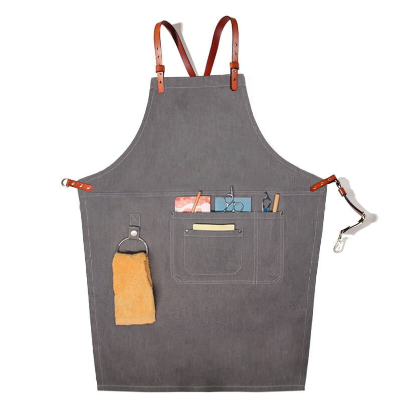 Denim hairstylist apron coffee maker milk tea barber shop flower art manicure restaurant work apron - Image 9
