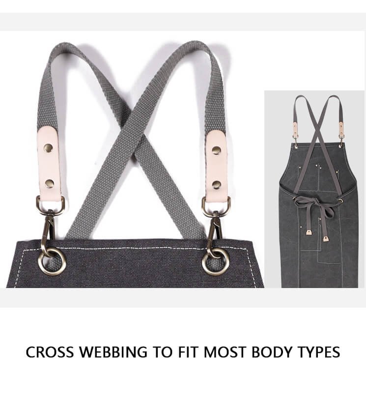 Denim apron high value restaurant work clothes customized logo milk tea coffee shop men and women overalls wholesale - Image 4