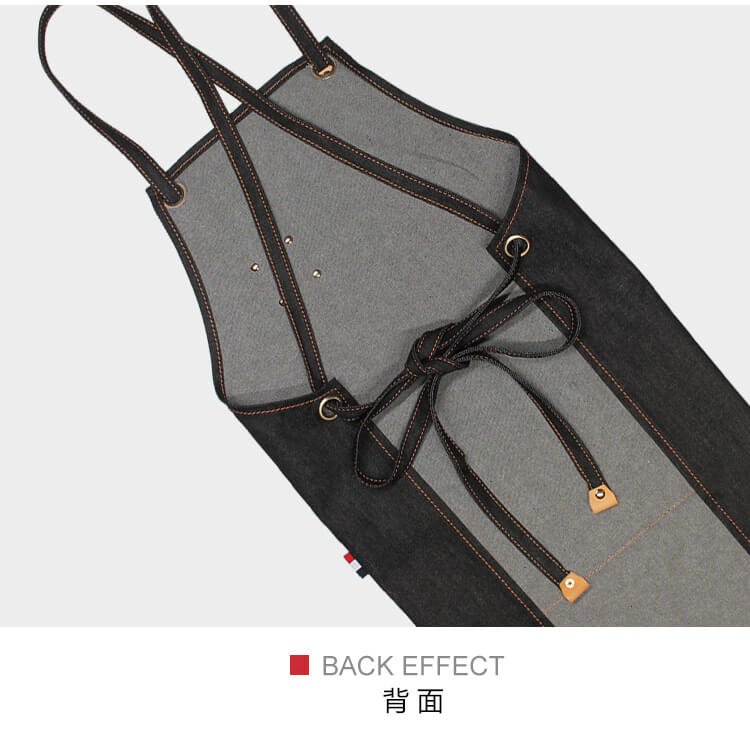 Denim apron wholesale commercial milk tea shop barista catering kitchen canvas suspenders work clothes female studio - Image 7