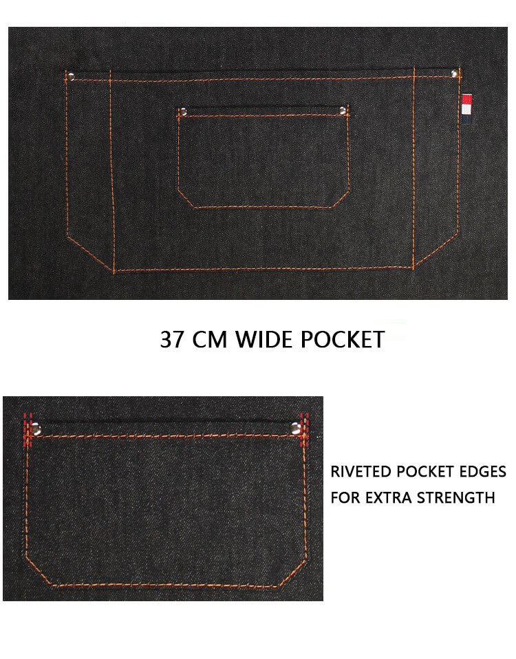 Denim apron wholesale commercial milk tea shop barista catering kitchen canvas suspenders work clothes female studio - Image 4