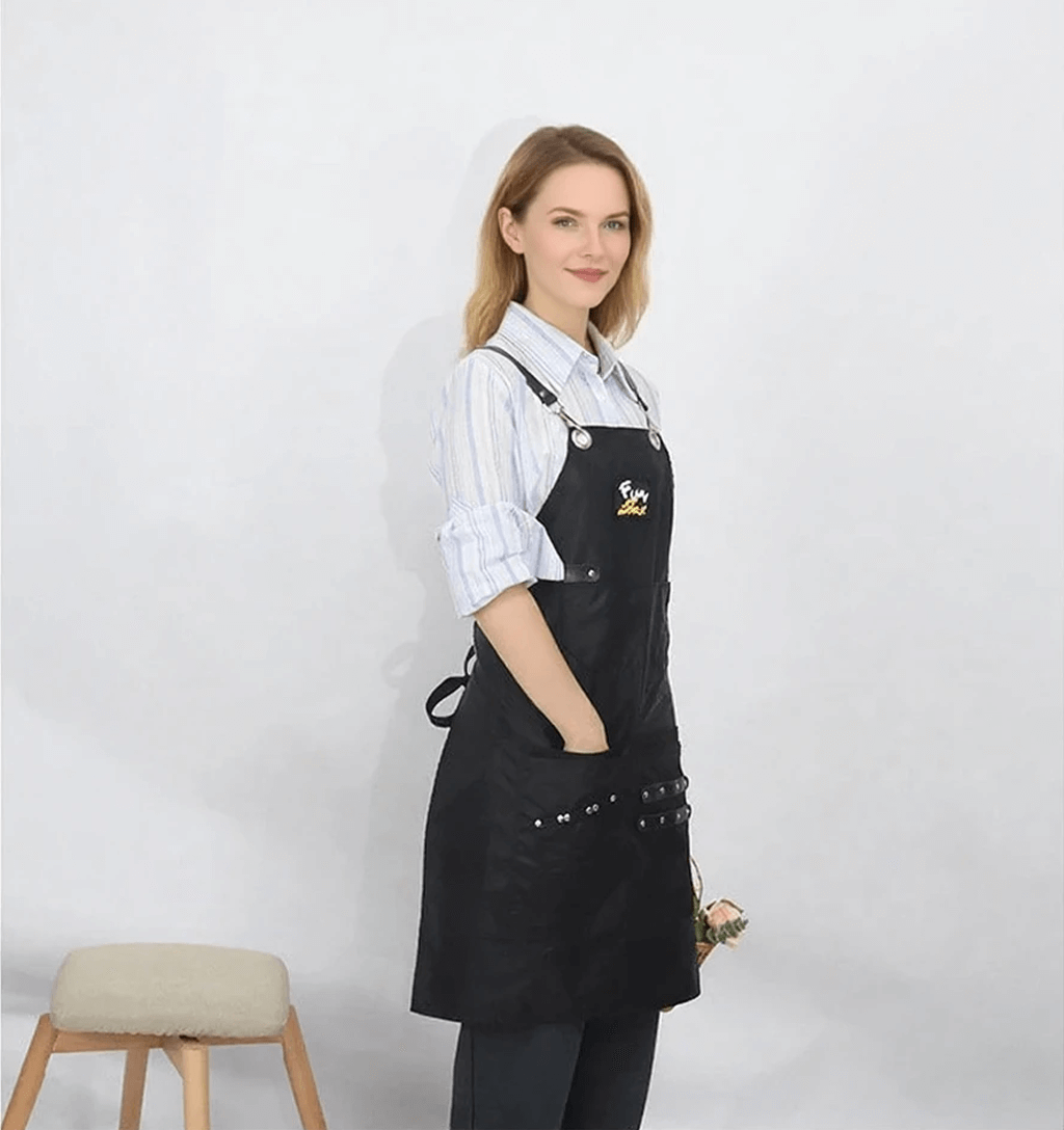 Fashion barber shop hair oil suspenders apron perm and dyeing technician beautician printed men's Amazon sleeveless work clothes - Image 3