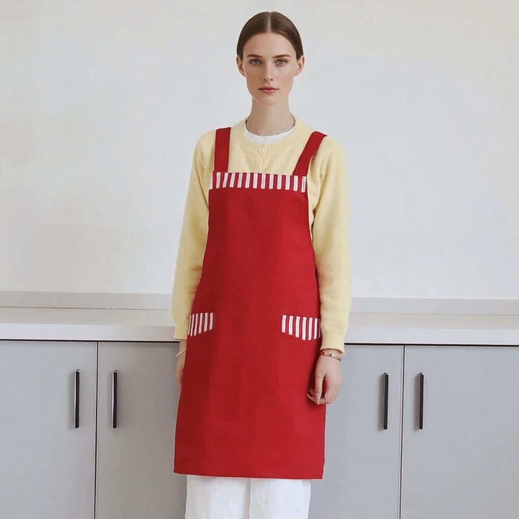 Kitchen apron catering baking men's and women's aprons cute home coveralls bib printing work clothes - Image 3