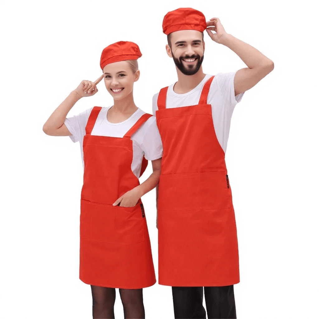 Korean version of pure color polyester-cotton apron chef milk tea coffee restaurant waiter work apron custom logo wholesale - Image 2