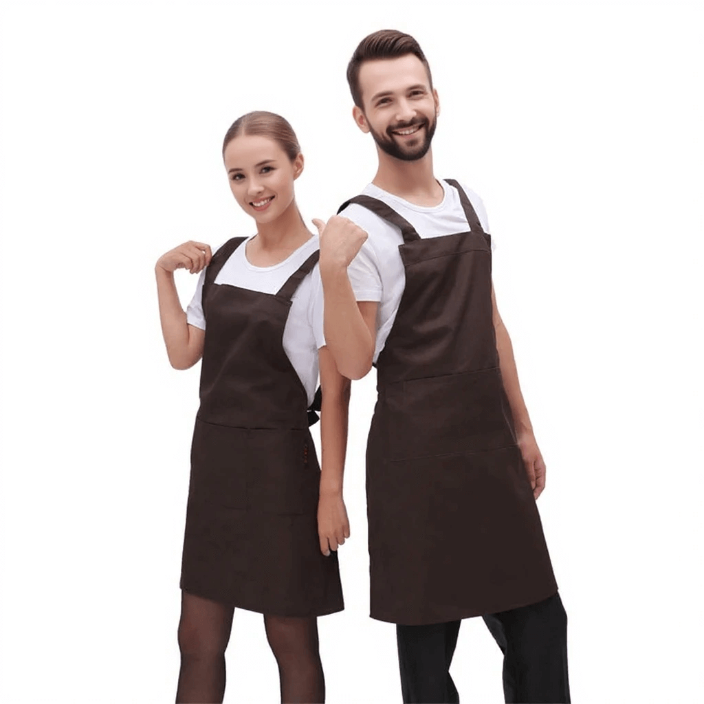 Korean version of pure color polyester-cotton apron chef milk tea coffee restaurant waiter work apron custom logo wholesale - Image 3