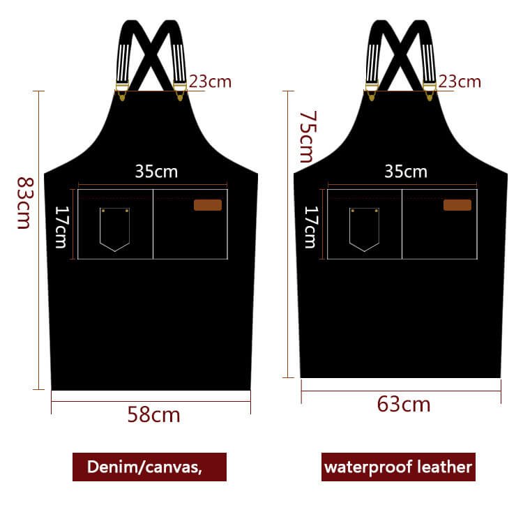 Customized logo printing on denim canvas fashionable women's aprons for restaurants, home use, wear-resistant kitchen workwear, car wash workwear, and seafood processing workwear. - Image 3