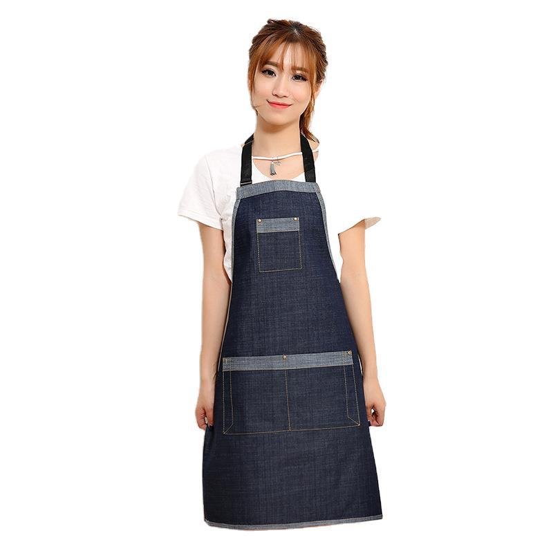 Denim Apron Printed Tea Shop Cafe Cake Shop Women's Nail Art Amazon Work Clothes Home Waist - Image 5