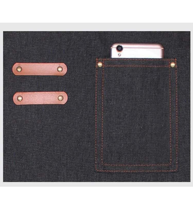 Denim apron high value restaurant work clothes customized logo milk tea coffee shop men and women overalls wholesale - Image 7