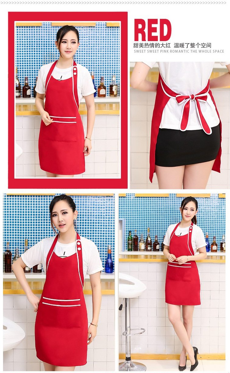 New Korean cute fashion apron beauty salon milk tea coffee shop waiter work apron custom logo - Image 4
