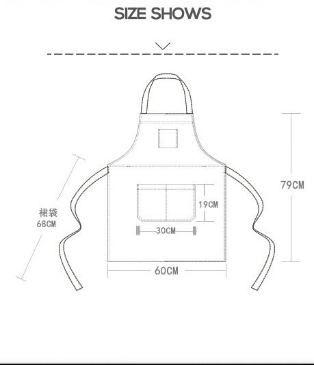 Denim Apron Printed Tea Shop Cafe Cake Shop Women's Nail Art Amazon Work Clothes Home Waist - Image 7