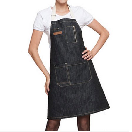 Manufacturers wholesale denim zipper apron barbecue bakery western restaurant cafe work clothes apron - Image 10