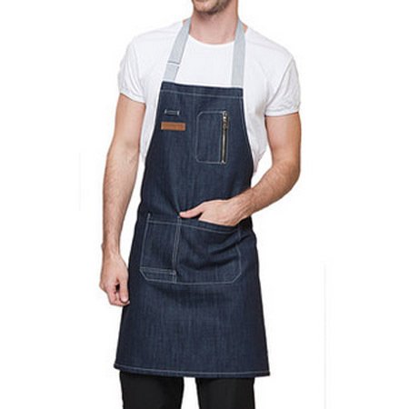 Manufacturers wholesale denim zipper apron barbecue bakery western restaurant cafe work clothes apron - Image 11