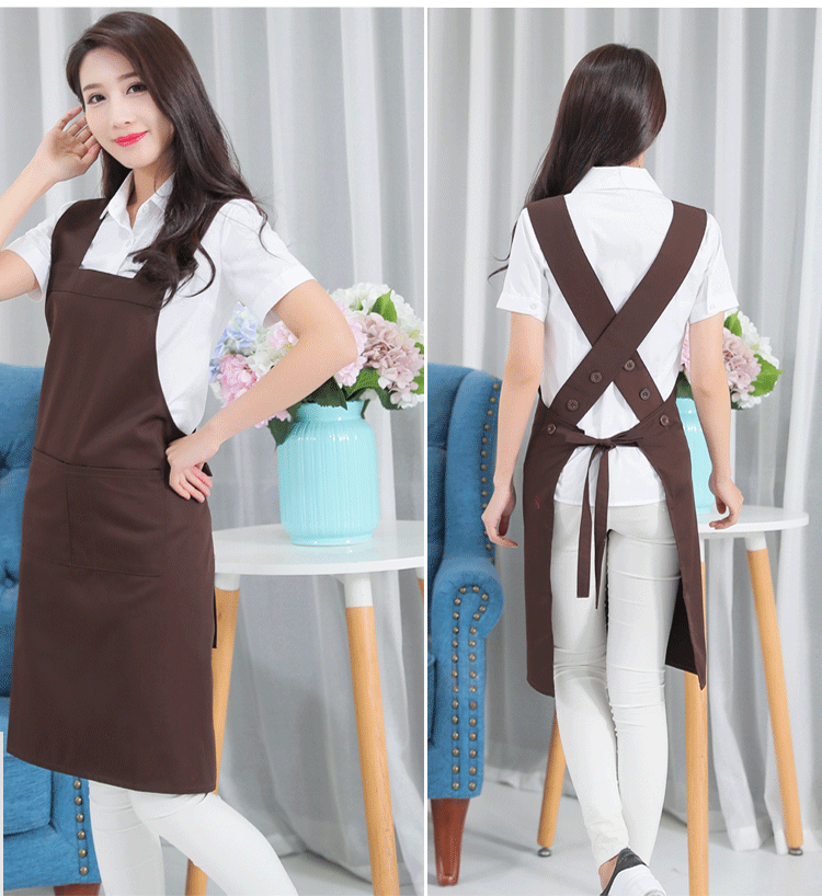 Korean simple canvas apron restaurant work clothes custom advertising beauty salon milk tea coffee shop waiter apron - Image 8