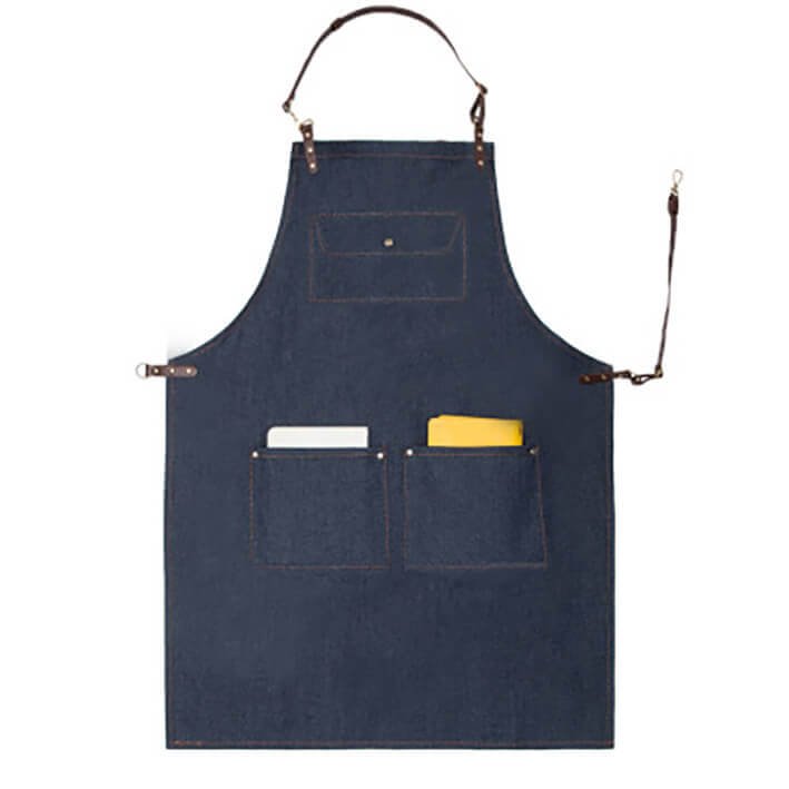 Halter denim apron with custom logo for restaurant coffee shop, tea shop, flower arrangement, barber, work clothes apron wholesale - Image 6