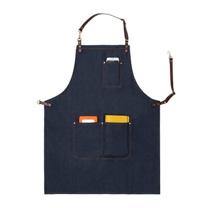 Halter denim apron with custom logo for restaurant coffee shop, tea shop, flower arrangement, barber, work clothes apron wholesale - Image 10