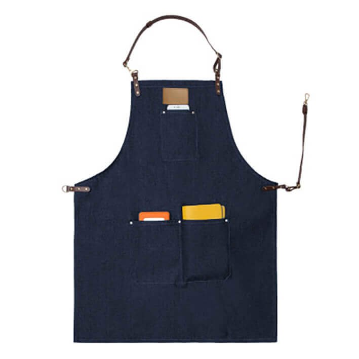 Halter denim apron with custom logo for restaurant coffee shop, tea shop, flower arrangement, barber, work clothes apron wholesale - Image 11