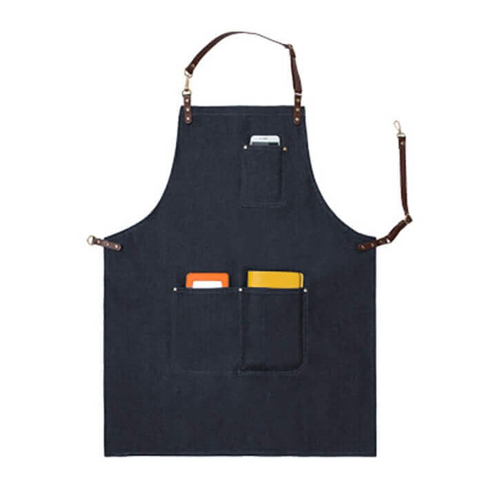 Halter denim apron with custom logo for restaurant coffee shop, tea shop, flower arrangement, barber, work clothes apron wholesale - Image 12