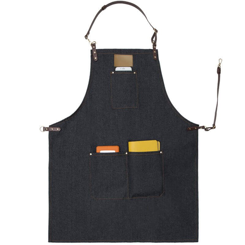 Halter denim apron with custom logo for restaurant coffee shop, tea shop, flower arrangement, barber, work clothes apron wholesale - Image 13