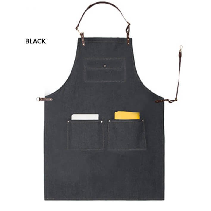 Halter denim apron with custom logo for restaurant coffee shop, tea shop, flower arrangement, barber, work clothes apron wholesale - Image 14