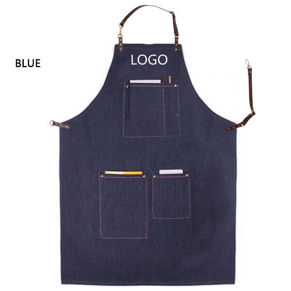 Halter denim apron with custom logo for restaurant coffee shop, tea shop, flower arrangement, barber, work clothes apron wholesale - Image 18
