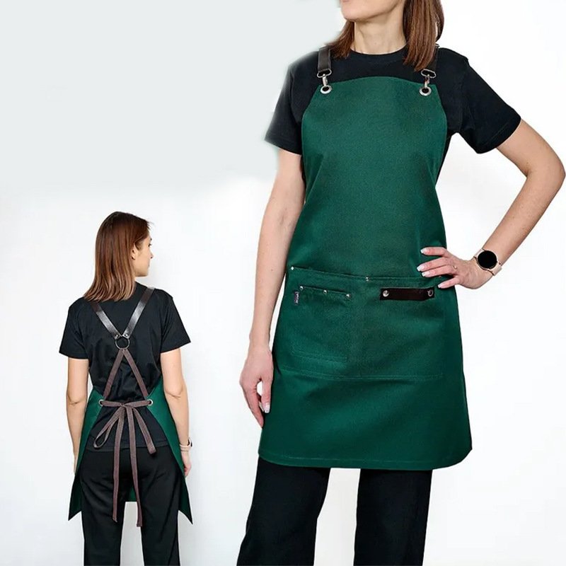 Canvas apron with printed words for catering, milk tea shop, flower shop, coffee, ironing and dyeing, waterproof work clothes - Image 9