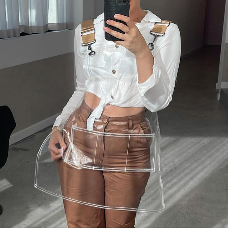 Transparent TPU apron solid color webbing adjustable water-resistant and oil-proof aquatic car wash barber work apron - Image 10