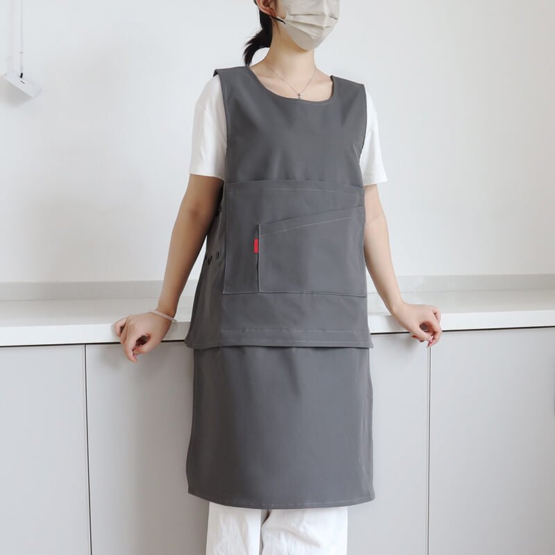 Female florist apron art new waterproof cooking kitchen coveralls men's detachable work clothes apron - Image 23