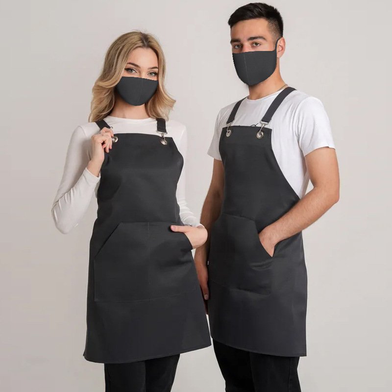 Simple anti-fouling strappy apron manufacturers processing advertising logo kitchen couple fashion wholesale - Image 12