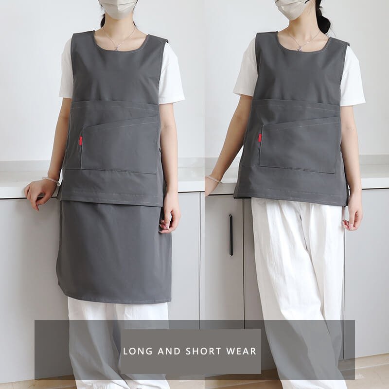 Female florist apron art new waterproof cooking kitchen coveralls men's detachable work clothes apron - Image 24