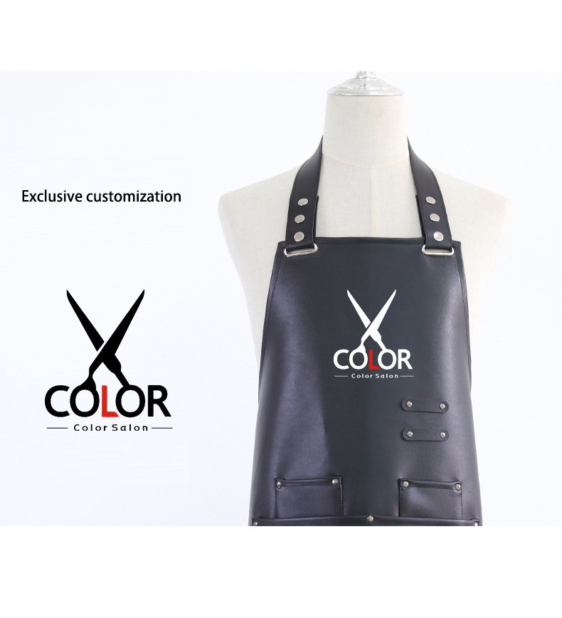 Manufacturers wholesale waterproof and oil-proof PU apron soft leather comfortable work clothes printed embroidered logo - Image 11