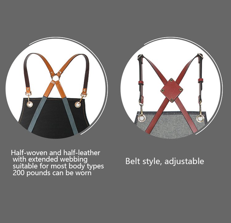 Barber shop denim apron custom LOGO printing hairstyle hairdresser painting art student fashion canvas work clothes - Image 11