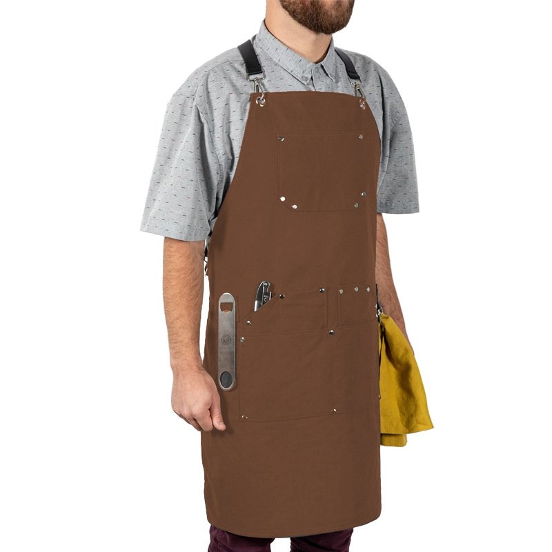 Thickened canvas apron with custom logo for carpenter, gardener, baker, kitchen and household apron wholesale - Image 11