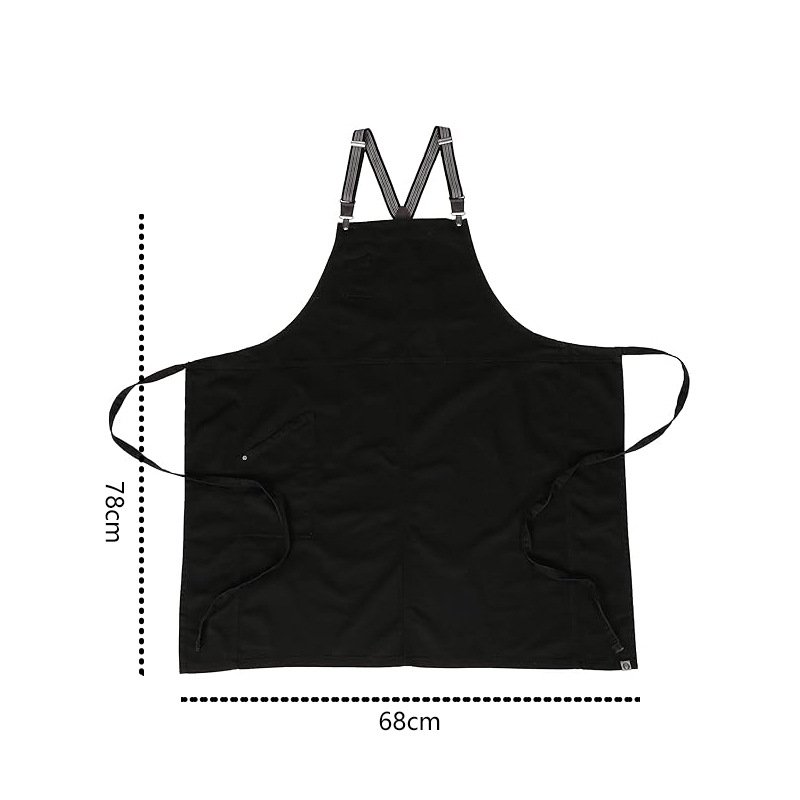 Japanese style apron custom denim long shoulder straps adjustable waist coffee shop work clothes custom - Image 5