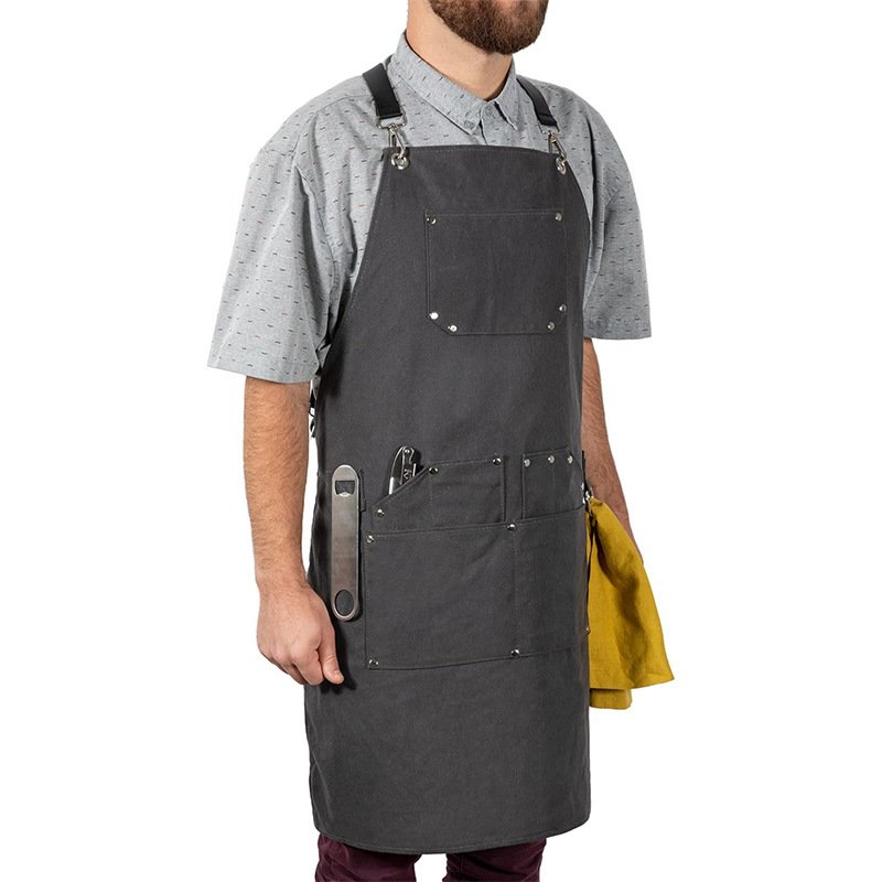 Thickened canvas apron with custom logo for carpenter, gardener, baker, kitchen and household apron wholesale - Image 12