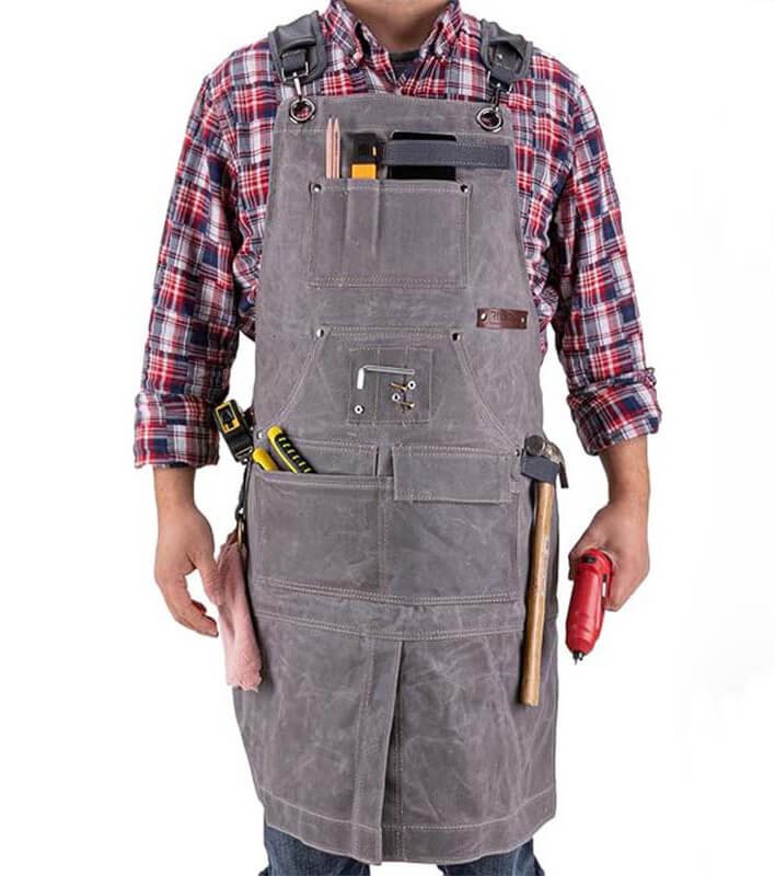 Labor protection work apron hairdresser restaurant flower arrangement handmade thick canvas retro multi-pocket tool apron