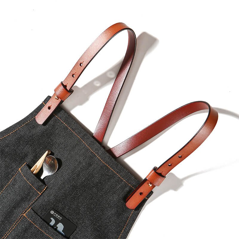 Denim hairstylist apron coffee maker milk tea barber shop flower art manicure restaurant work apron - Image 14