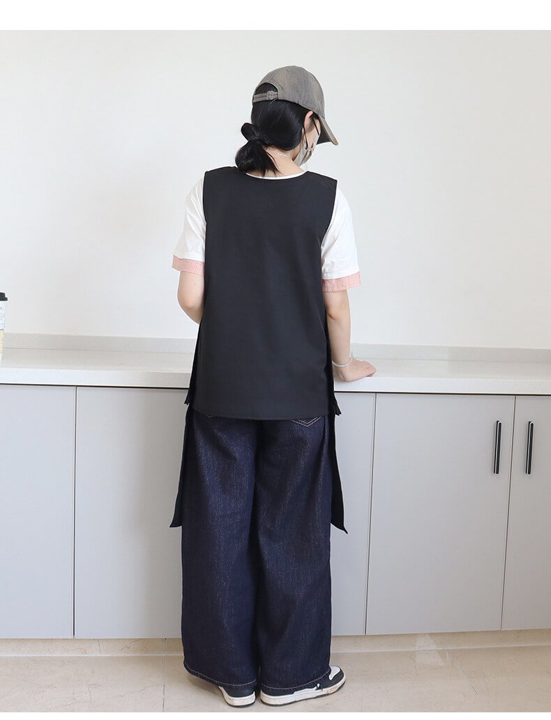 Female florist apron art new waterproof cooking kitchen coveralls men's detachable work clothes apron - Image 4