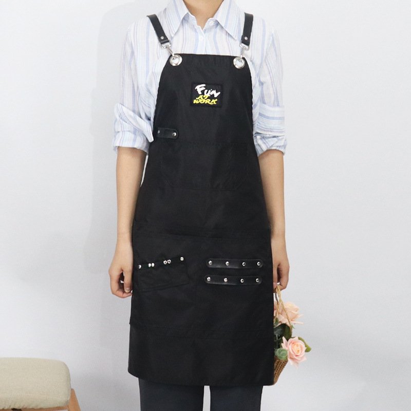 Fashion barber shop hair oil suspenders apron perm and dyeing technician beautician printed men's Amazon sleeveless work clothes - Image 5