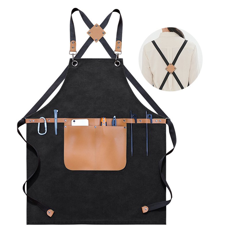 Fashionable denim canvas adjustable apron for cross-border male hairdressers, tattoo artists, and female nail technicians - Image 16