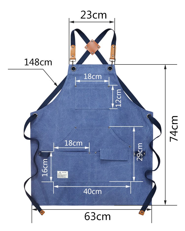 Thickened canvas multi-pocket craftsman gardening workwear apron barbecue auto mechanic mechanic tool apron - Image 3