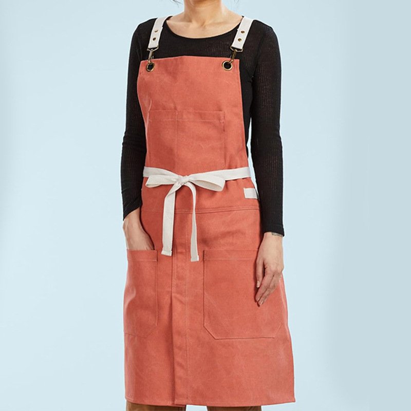 New canvas apron Japanese style split kitchen catering waiter work clothes printing factory wholesale - Image 5