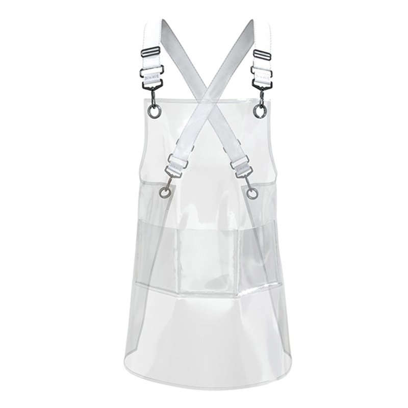 Transparent TPU apron solid color webbing adjustable water-resistant and oil-proof aquatic car wash barber work apron - Image 6