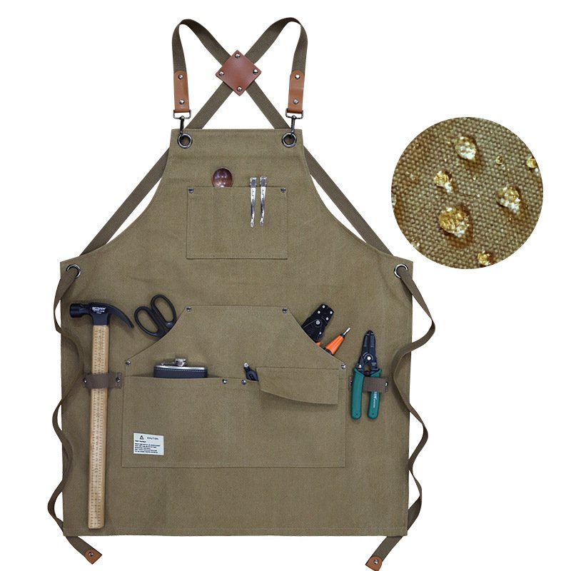 Thickened canvas multi-pocket craftsman gardening workwear apron barbecue auto mechanic mechanic tool apron - Image 5