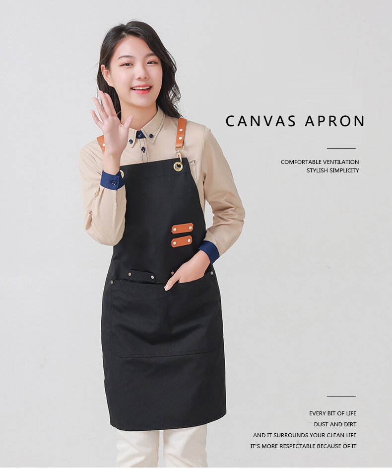 Milk tea shop catering waterproof apron baking men's work clothes fashion manicurist canvas apron - Image 5