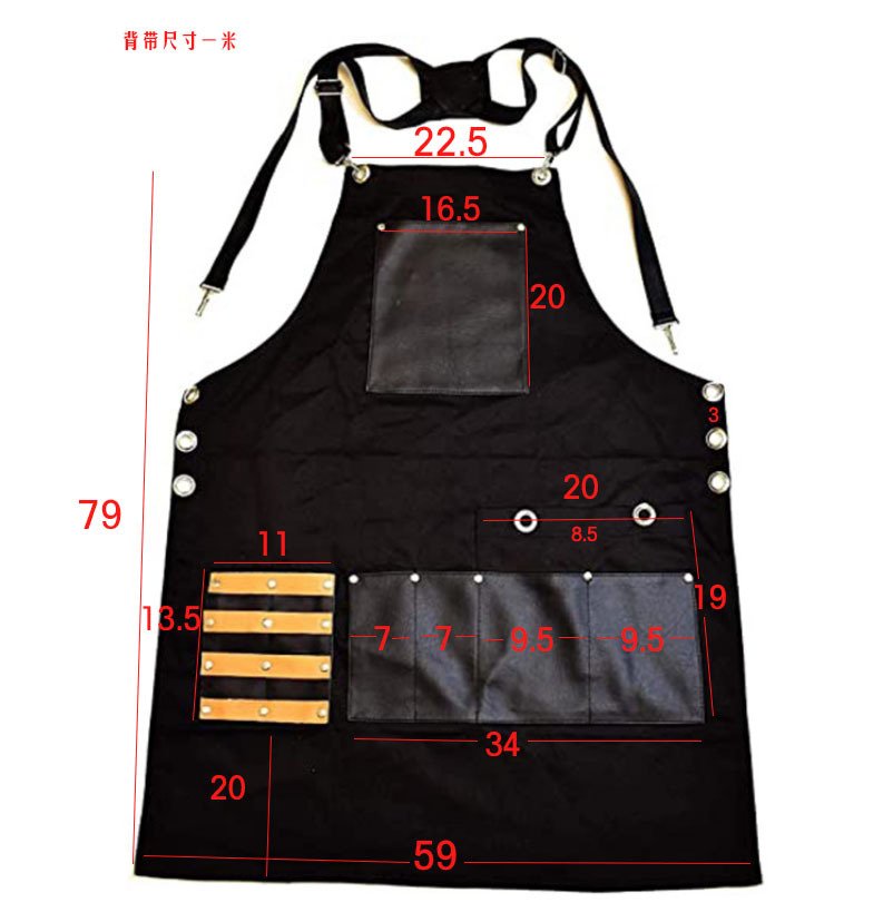 Multifunctional canvas apron for carpenters and electricians, barbecue chefs and barbers with custom logos - Image 11