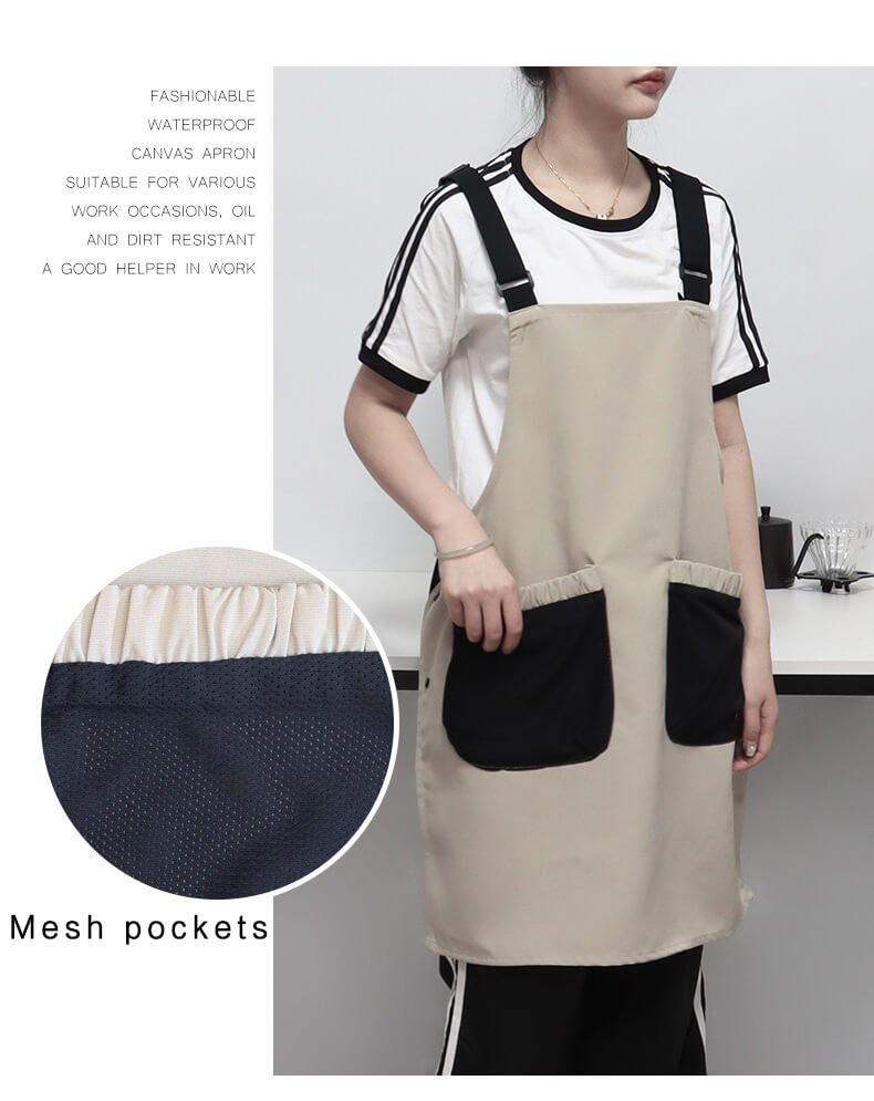 Milk tea dessert shop kitchen catering dedicated nail art light workwear coat men and women customized logo haircut home apron - Image 13