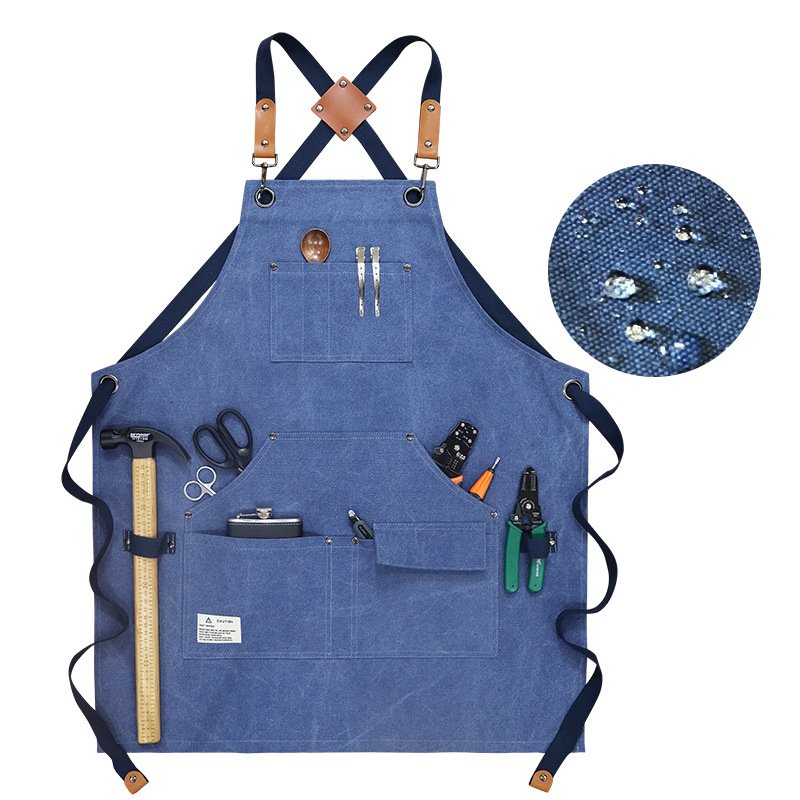 Thickened canvas multi-pocket craftsman gardening workwear apron barbecue auto mechanic mechanic tool apron - Image 6