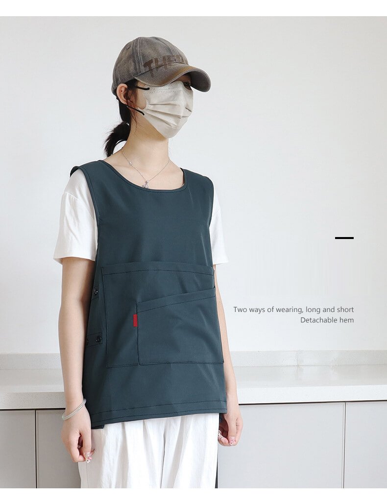 Female florist apron art new waterproof cooking kitchen coveralls men's detachable work clothes apron - Image 11